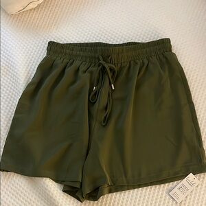 Olive Green Cover Up Shorts